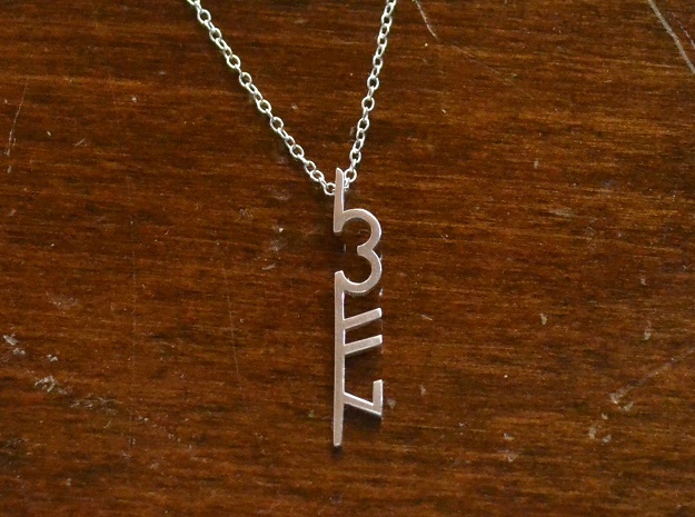 3FN Stripe - Pendant - 25mm Length in Polished Silver