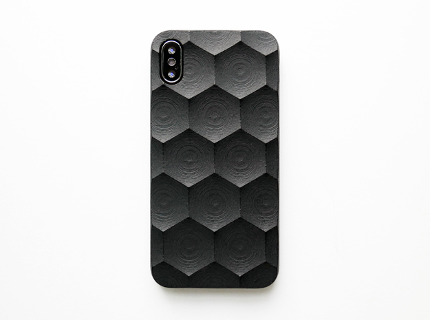 iPhone X case_Hexagon in Black Premium Versatile Plastic