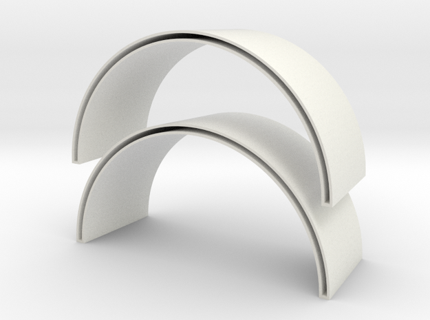 Betonring Windkraftturm 2 teilig 1:87 in White Natural Versatile Plastic