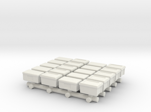 1/87 Scale Rubber Boxes in White Natural Versatile Plastic