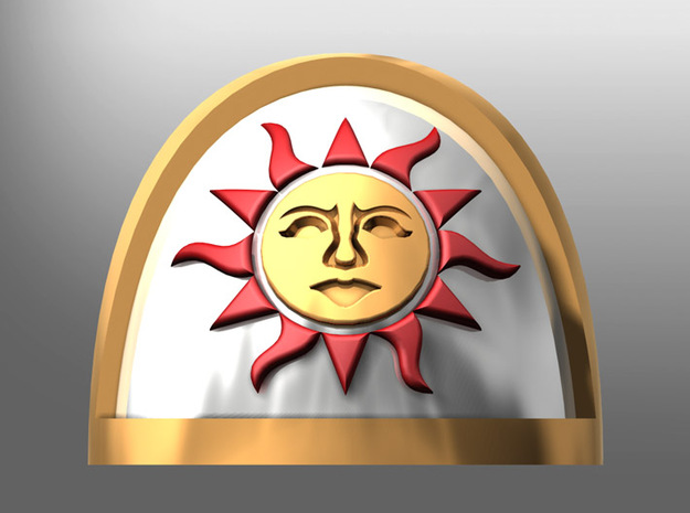 Strategicum pattern Shoulder Pads: Sun Brotherhood in Tan Fine Detail Plastic: Small