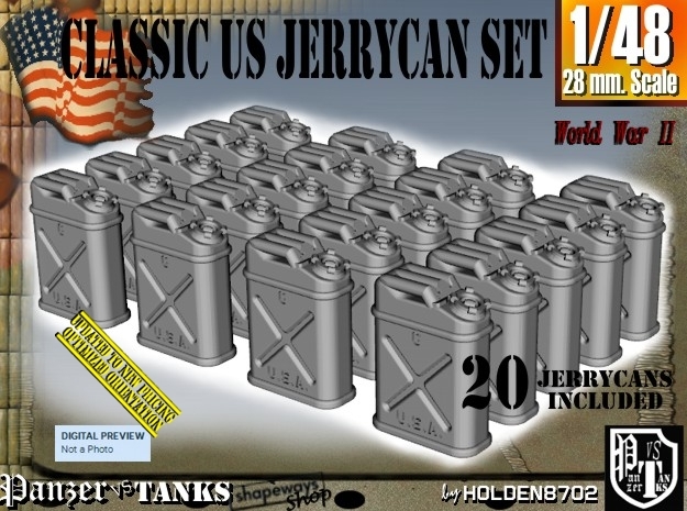 1/48 US Jerrycan x20 Set101 in Smooth Fine Detail Plastic