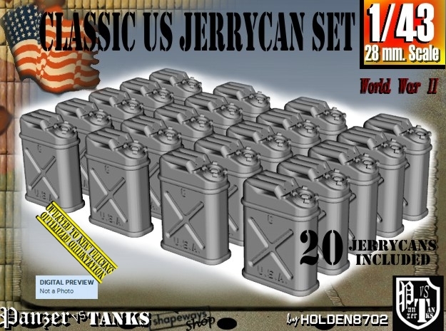 1/43 US Jerrycan x20 Set101 in Tan Fine Detail Plastic