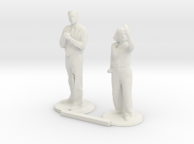 G scale people standing 3 in White Natural Versatile Plastic