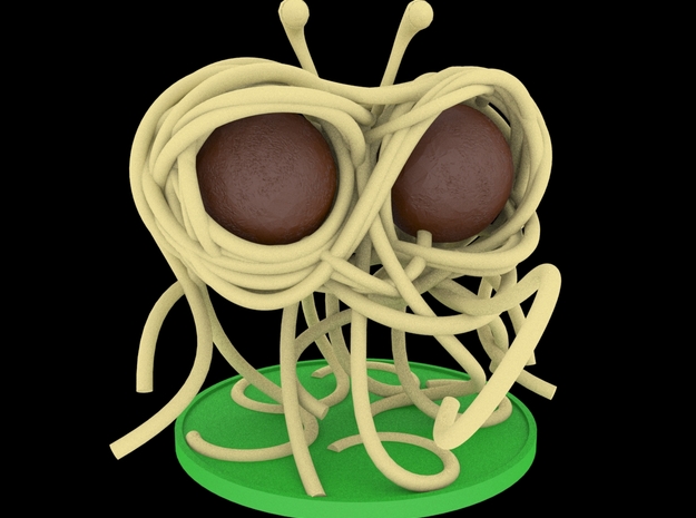 Flying Spaghetti Monster miniature in White Natural Versatile Plastic
