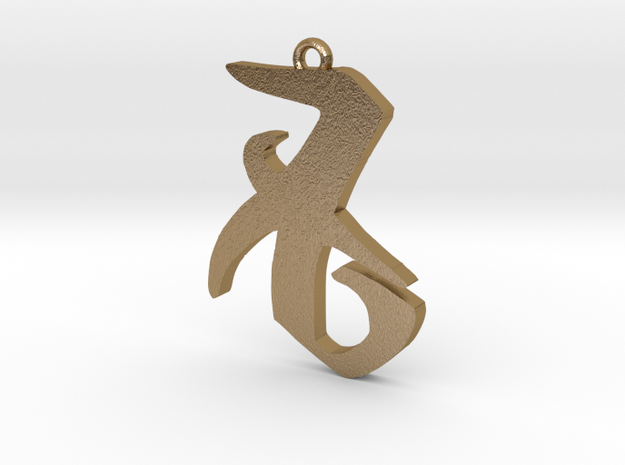 Shadowhunters love pendant in Polished Gold Steel