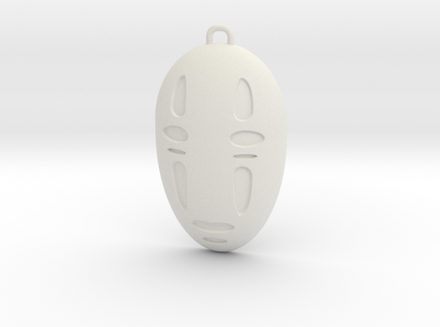 No Face Pendant in White Premium Versatile Plastic
