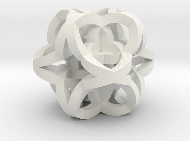Celtic Knot Cube in White Natural Versatile Plastic