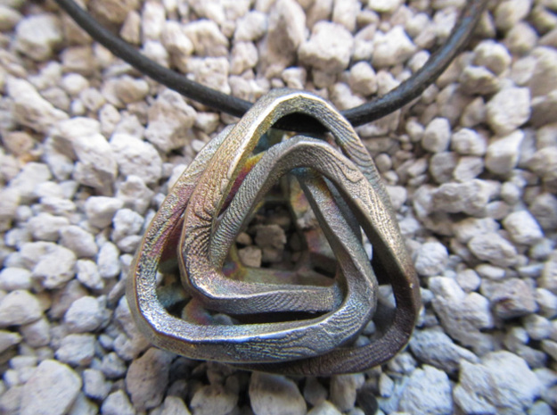 Tetrahedron Missing Point in Polished Bronzed Silver Steel