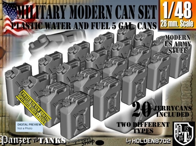 1/48 Military Fuel+Water Can Set401 in Tan Fine Detail Plastic