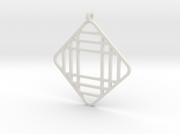 Grid 1 - Pendant in White Natural Versatile Plastic