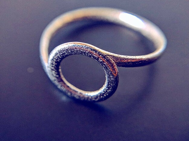 Circle spiral ring in Natural Silver: 10.25 / 62.125