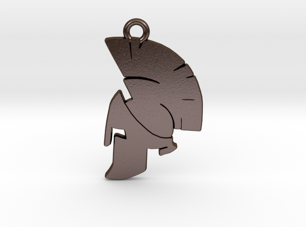 Spartan Helmet Pendant/Keychain in Polished Bronze Steel