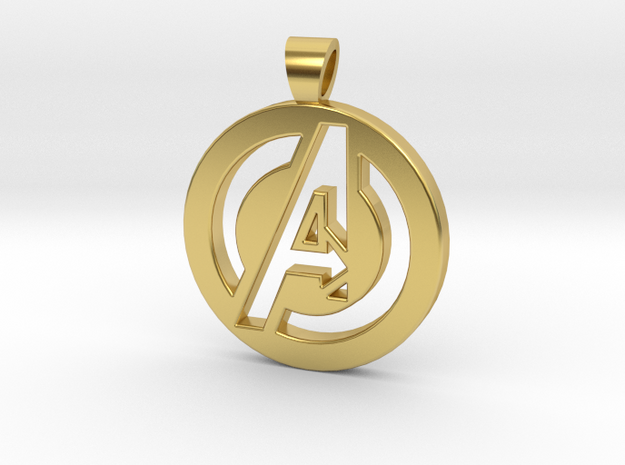 Avengers [pendant] in Polished Brass