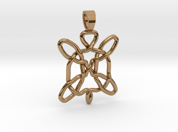 Celtic knot turtle [pendant] in Polished Brass