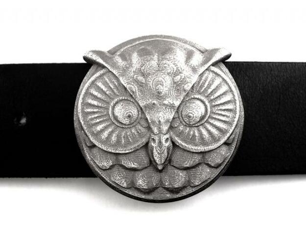 Owl Buckle (ready to use) in Polished Bronzed Silver Steel