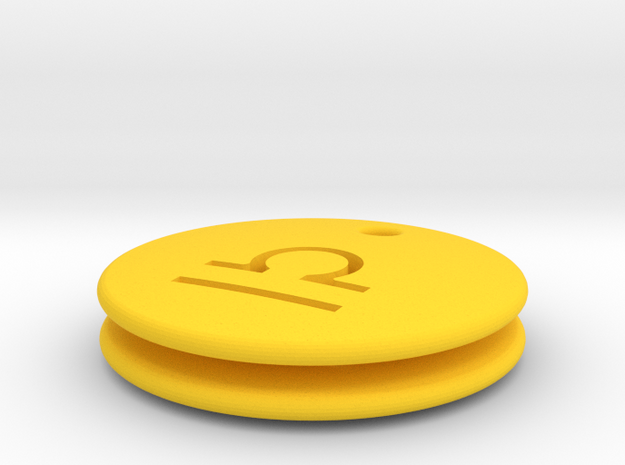 Libra Symbol Earring in Yellow Processed Versatile Plastic