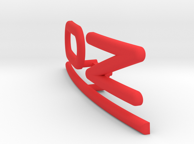 OZ Emblem for center cap curved in Red Processed Versatile Plastic