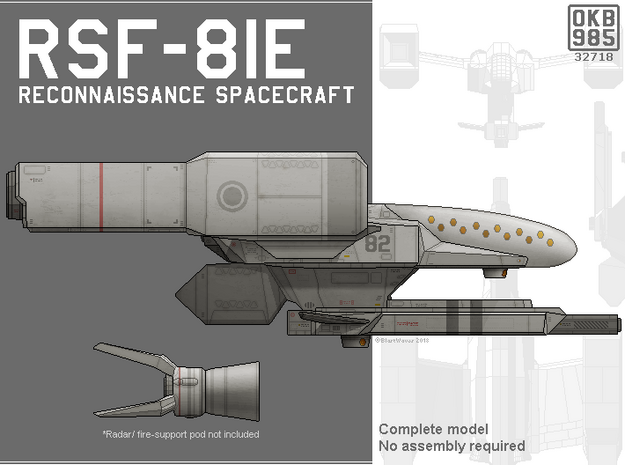 RSF-81E Reconnaissance Spacecraft in Black Natural Versatile Plastic: 1:200