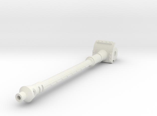 Long 120mm Cannon in White Natural Versatile Plastic