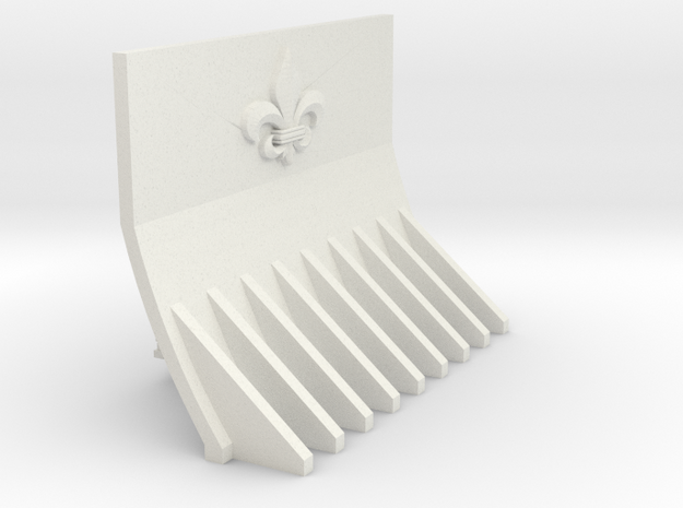 Supressor Fleur de lis dozer blade in White Natural Versatile Plastic