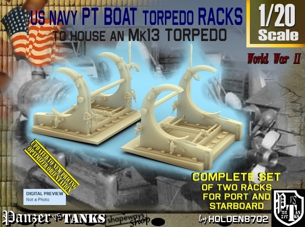 1/20 PT Torpedo Rack TypD in Tan Fine Detail Plastic
