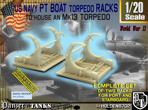 1/20 PT Torpedo Rack TypE in Tan Fine Detail Plastic