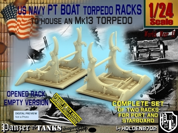 1/24 PT Torpedo Rack TypB Empty in Tan Fine Detail Plastic