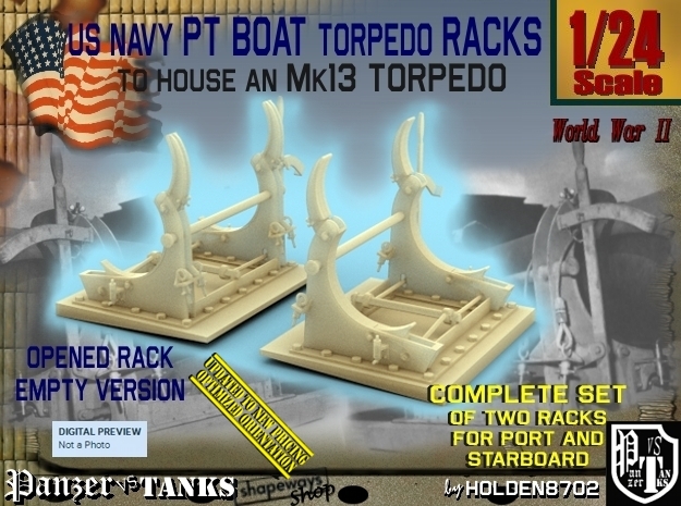 1/24 PT Torpedo Rack TypC Empty in Tan Fine Detail Plastic