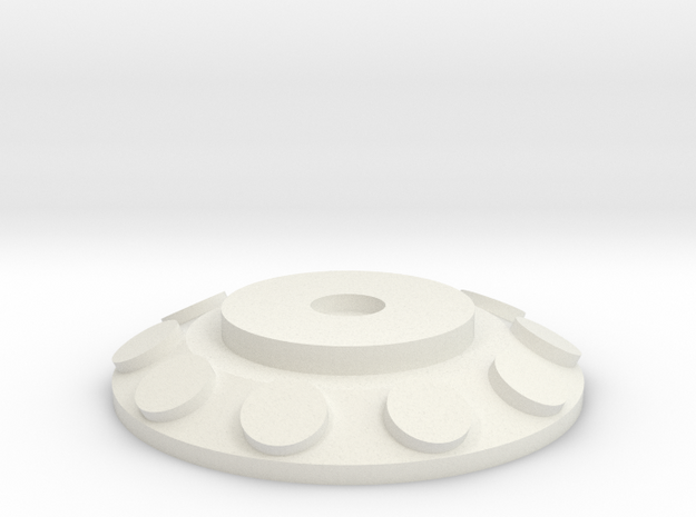 HIC Round Flat in White Natural Versatile Plastic