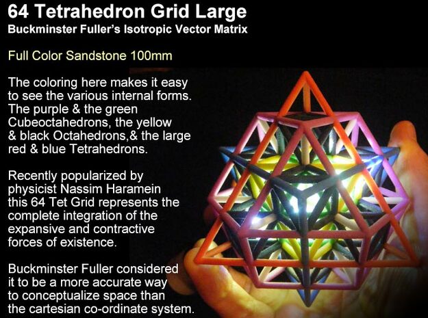 Sacred Geometry: IVM 64 Tetrahedron Grid in Full Color Sandstone