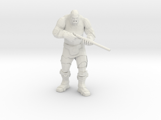Mutant with Wasteland Pipe Rifle in White Natural Versatile Plastic