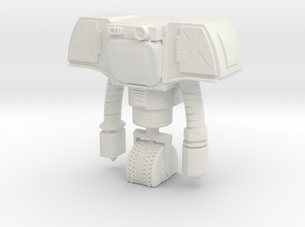 Security Bot with Blank Face in White Natural Versatile Plastic