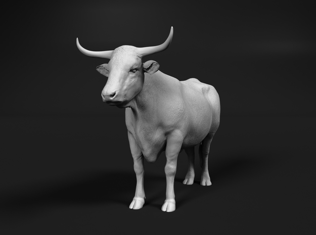 ABBI 1:6 Standing Cow 1 in White Natural Versatile Plastic