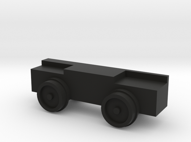 14mm gauge 7mm scale Simplex dummy chassis in Black Natural Versatile Plastic