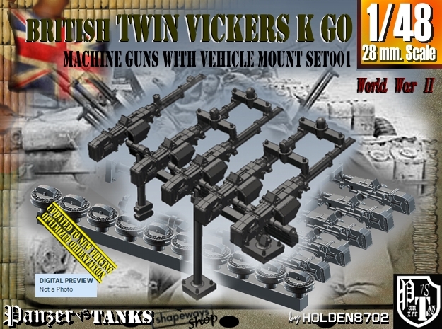 1/48 Vickers K GO Set001 in Tan Fine Detail Plastic