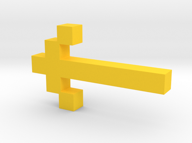 8-Bit Sword from Atari Adventure Video Game in Yellow Processed Versatile Plastic: Medium