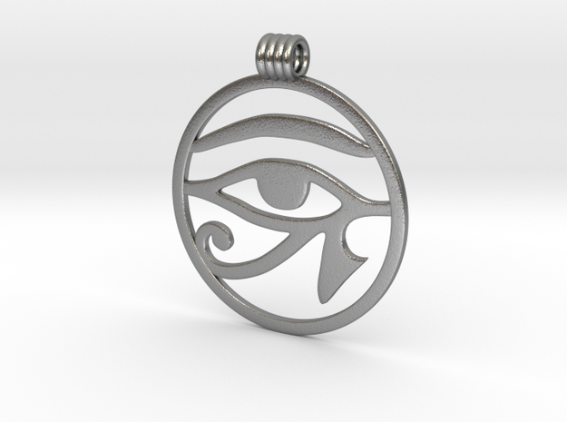 Eye Of Horus Pendant in Natural Silver