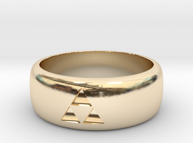 triforce ring size 9 mens in 14k Gold Plated Brass