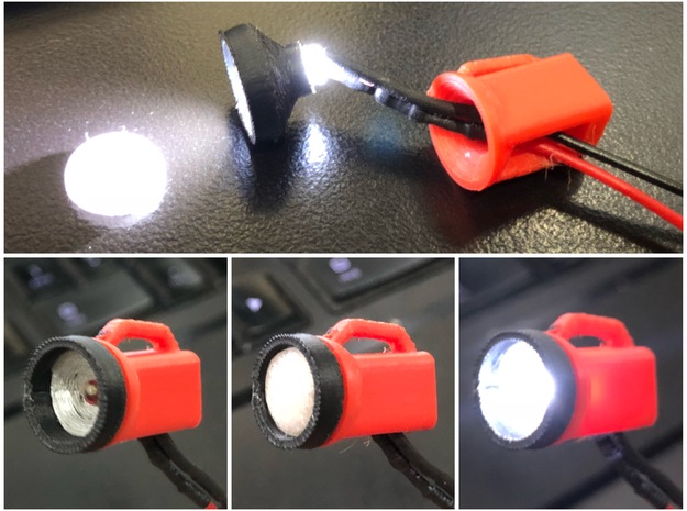1/10 Scale Flashlight lens in Tan Fine Detail Plastic