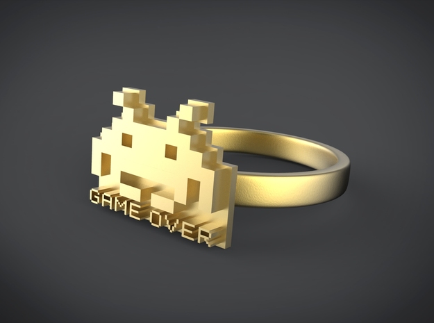 Game Over  in 14k Gold Plated Brass: 6 / 51.5