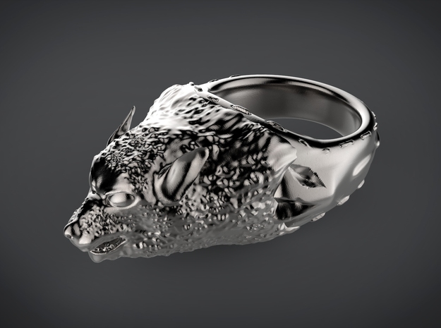 Warg ring in Polished Bronzed Silver Steel: 6 / 51.5