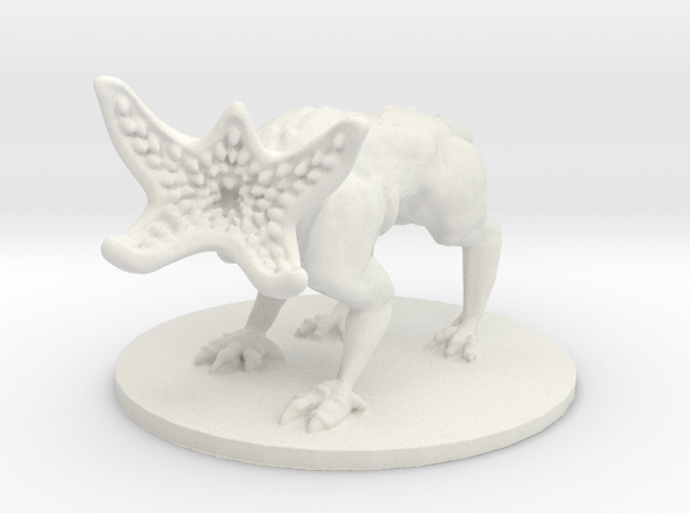 Demodog (Medium Monstrosity) (1x1 inch base) in White Natural Versatile Plastic