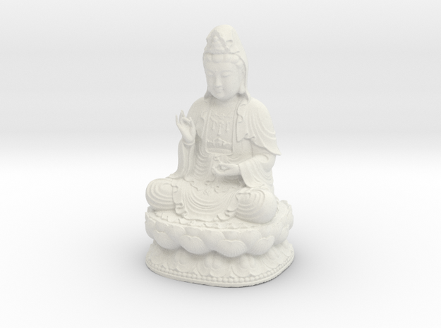 Avalokitesvara Bodhisattva 01 in White Natural Versatile Plastic