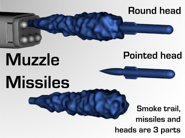 Missiles &  Smoke trails in Smooth Fine Detail Plastic