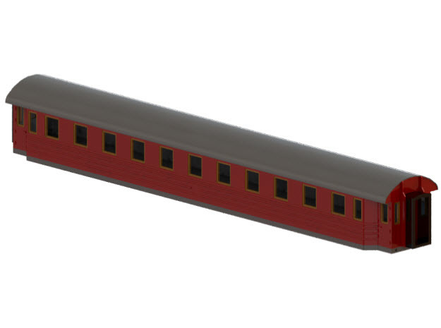 Co8d - Swedish passenger wagon in Smooth Fine Detail Plastic