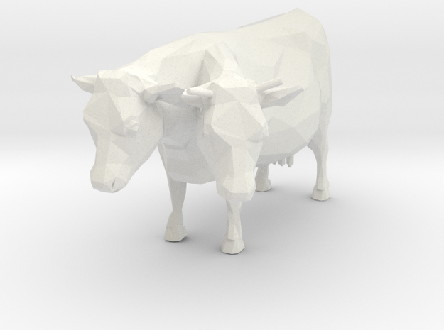 2-head Cow in White Natural Versatile Plastic