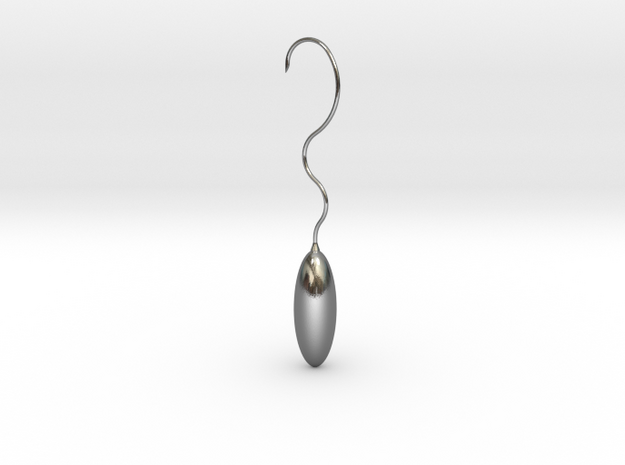 Sperm earrings  in Polished Silver