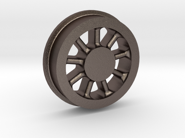 Climax Locomotive Spoked Wheel, 1:20.3 Scale in Polished Bronzed Silver Steel