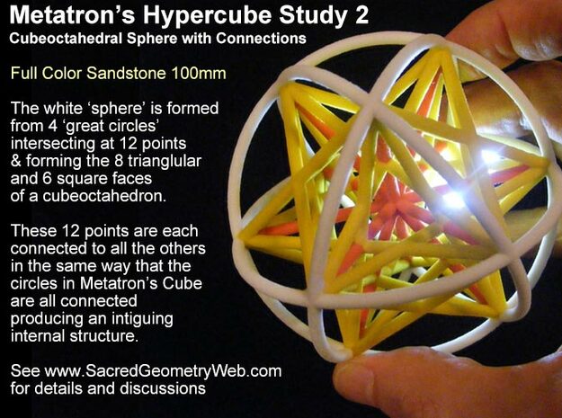 Metatrons Cubeoctahedral Sphere Connections 80mm in Full Color Sandstone